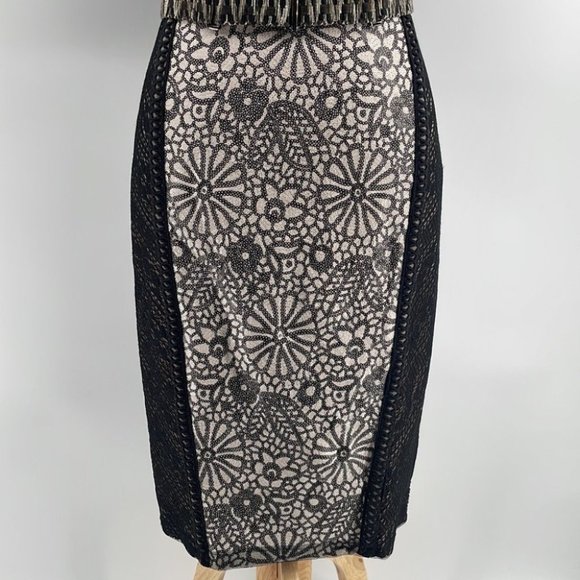 Anthropologie Bryan lars lace Melange Pencil Dress unique patchwork sz 2 - Picture 10 of 14